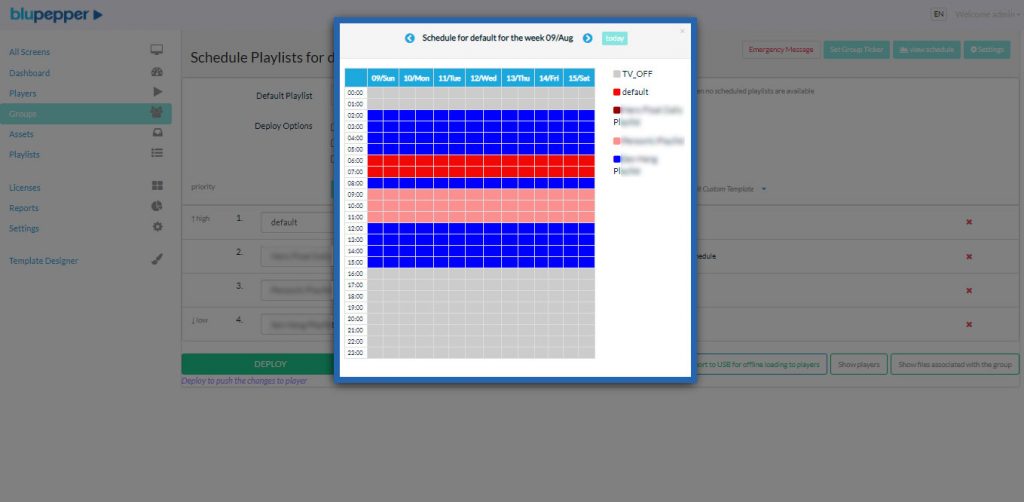Digital Signage Solution Scheduling
